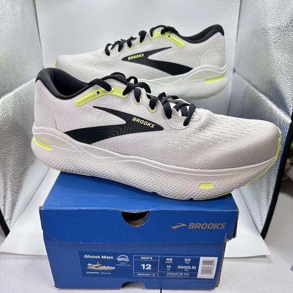 Brooks Ghost Max Running Shoes Mens Size 12 Gray Black Lime Sneakers 1104061D071 main image 6